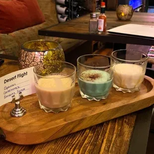 Martini Flight: Espresso, Grasshopper and Banana Foster