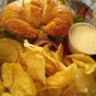 Turkey and Cheese Croissant Sandwich