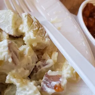 Potato salad and baked beans