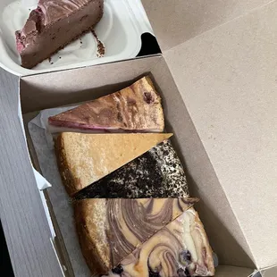Single Slice Cheesecake- Left (non vegan), Right (Vegan)