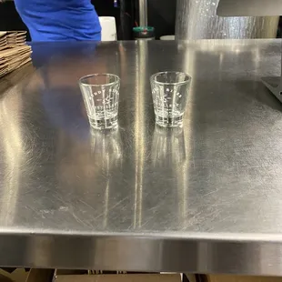 Shot glasses that come with the tasting and tour