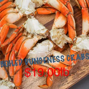 crab legs on a cutting board