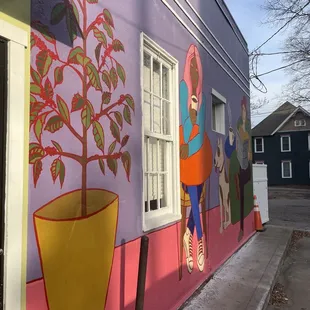 a mural on the side of a building