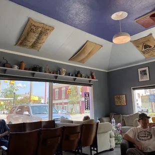 Plentiful seating and room for conversations or work.