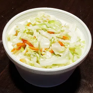 a bowl of coleslaw
