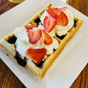 waffles, food