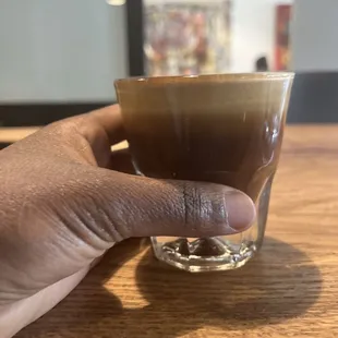 Sweet mint lavender oat milk decaf cortado