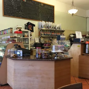 the interior of a coffee shop