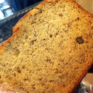 Slice of banana bread
