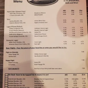 Large selection of beverages