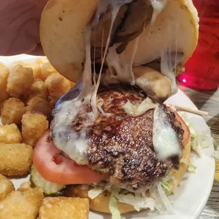 Mushroom Swiss burger