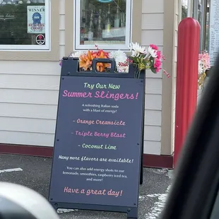 New summer slingers menu