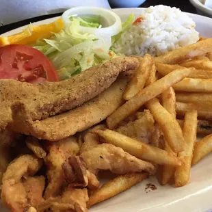 Fish and shrimp combo