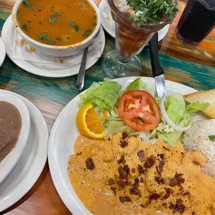 a plate of food on a table
