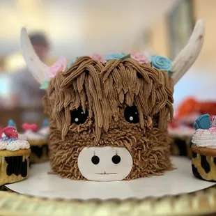 Super cute cow cake for the gender reveal.
