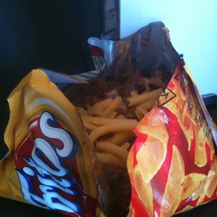 Frito chili pie served in the bag at Muffin Top in South Haven