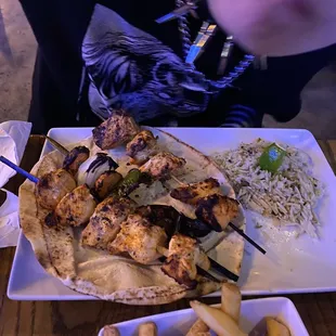 Two sizzling chicken Kababs featuring Miranda&apos;s Chin!