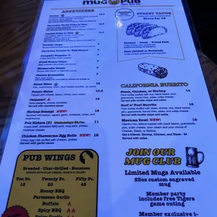menu