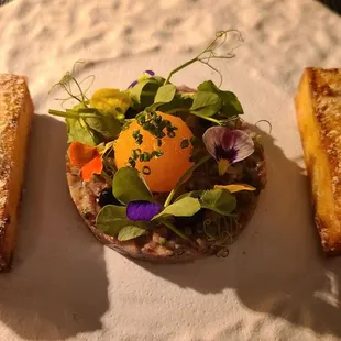 Tartar and potato cake