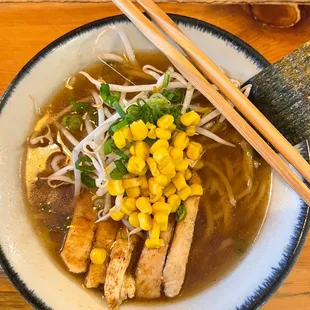 Shoyu chintan with chicken, I added Corn