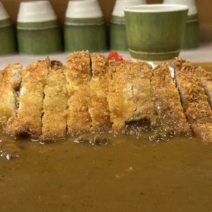 Katsu-kare-- Chicken in beef curry on rice