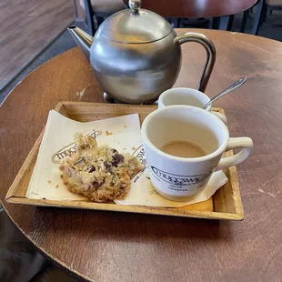 Chocolate Almond scone, and London Fog tea service