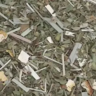 a pile of tea leaves