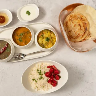 a variety of indian food