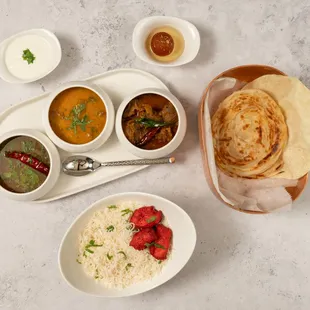 a variety of indian food