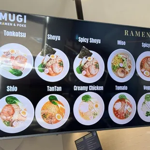 Ramen menu