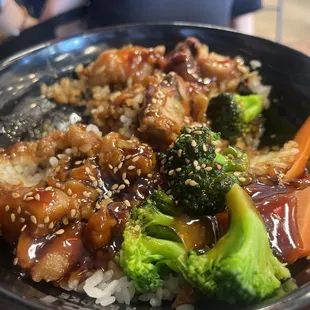 Chicken teriyaki! My son couldn't wait to eat!