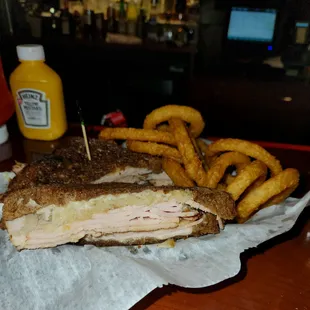 Another View Of The Turkey Reuben.  It&apos;s An Excellent Sandwich.  Highly Recommended !  Those Onion Rings Are Very Good Too.