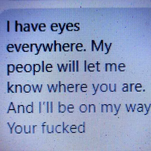 Sent to me from Dan Gallagher connected to Ann one of the owners. Disgrace much ? ?