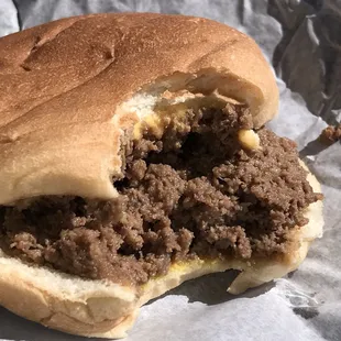 Whiz burger with mustard only