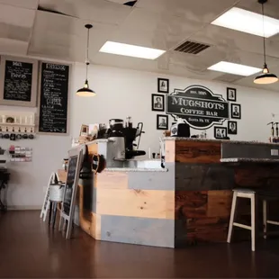 the interior of a coffee shop