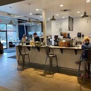 people sitting at the counter