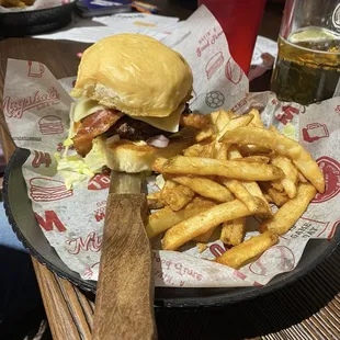 Burger and fries
