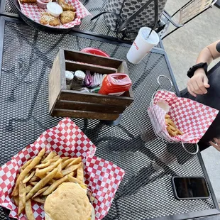 a table full of food