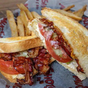 a sandwich and fries