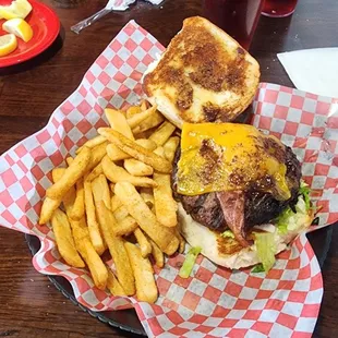 One of the great hamburgers they serve