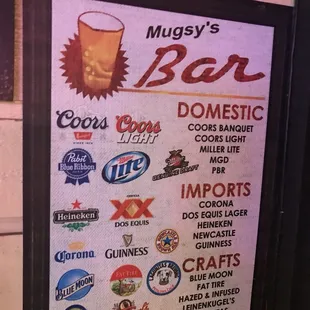 a sign for a drink