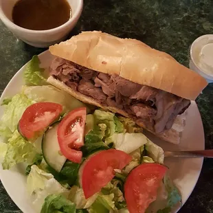 The Italian combo and a calizone.