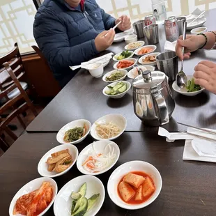 Two sets of Banchan