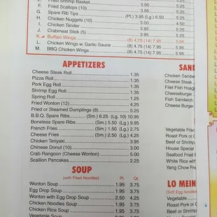 menu