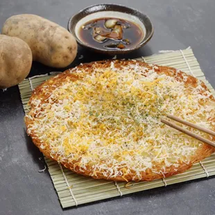 Snowing cheese potato pancake