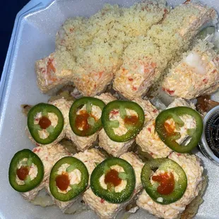 Bottom- Don Pedro Roll*  Top- Baja Crunch Roll*