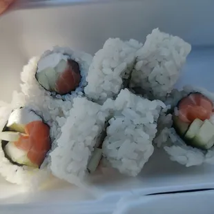 My Philadelphia roll, I changed it from avocado to more cucumber.