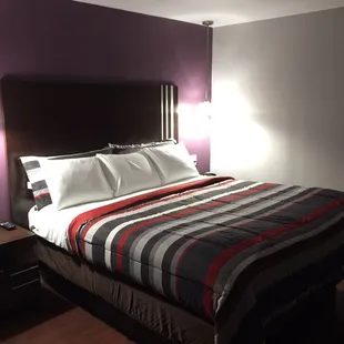 Comfortable king bed after a very long day