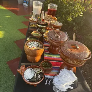 Mexican buffet taco service