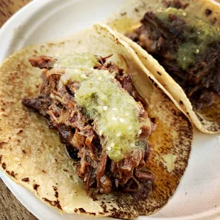 Tres Marias tacos, braised short rib, Mujeres Brew House